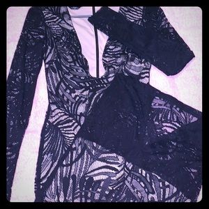 Bebe, Long sleeve Lace Bodycon Dress